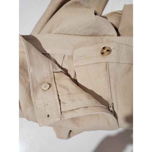 J. Jill Linen Stretch Straight Leg Crop Pants Womens Size 14 Ivory Cream Sand - Picture 6 of 11